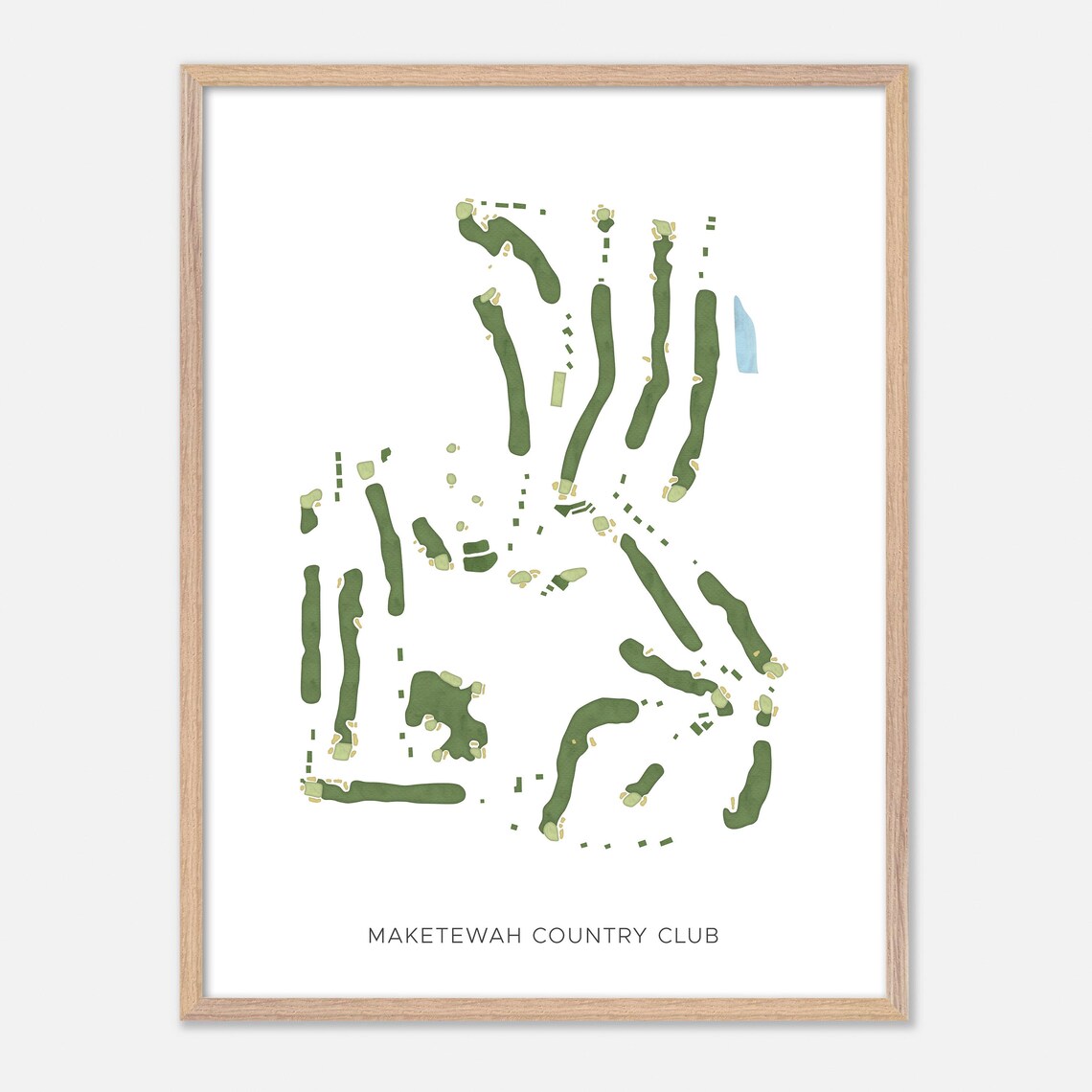 Maketewah Country Club Cincinnati Ohio Modern Watercolor Map Poster - Image 2