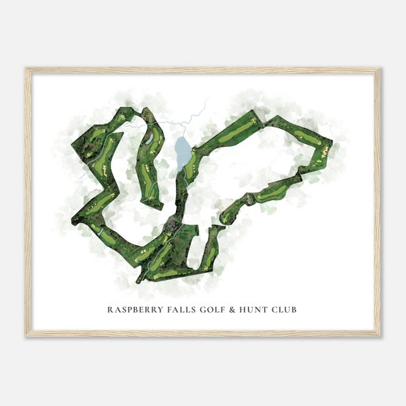 Raspberry Falls Golf Hunt Club Virginia Classic Watercolor Map Golfer Gift Golf Wall Art Golf Poster Print Course Layout