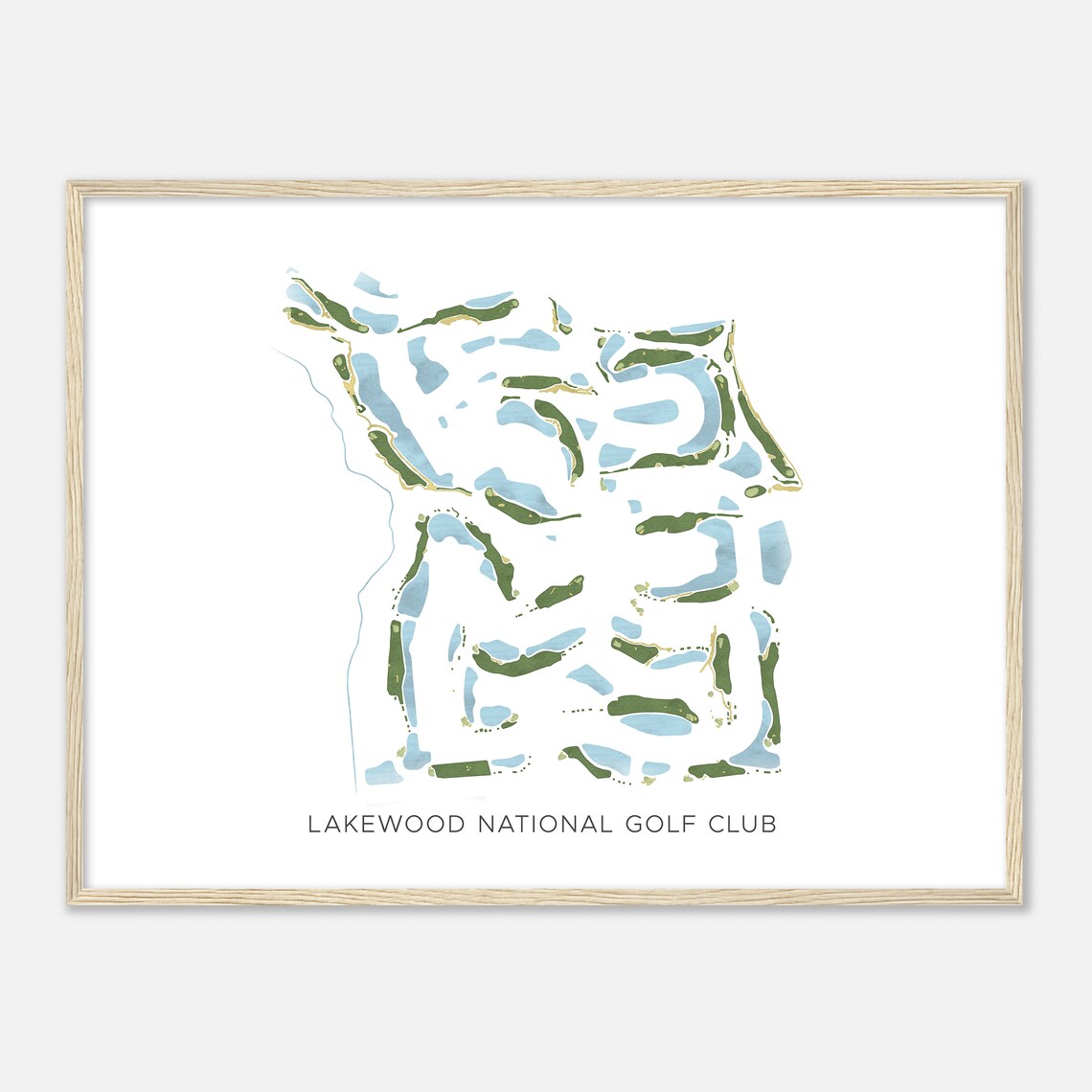 Lakewood National Golf Club Florida Modern Watercolor Map Poster - Image 2