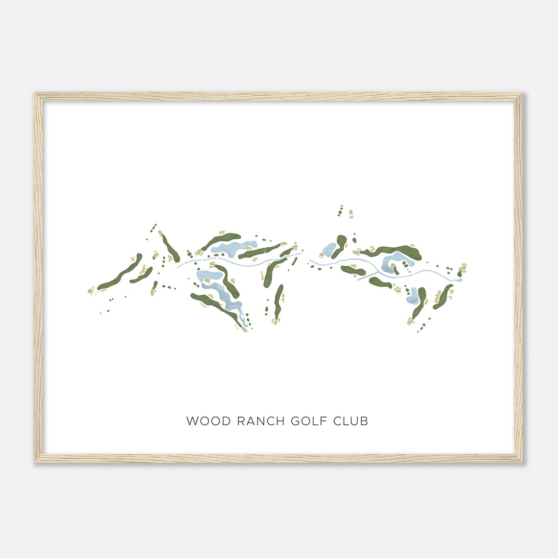 Wood Ranch Golf Club California Modern Watercolor Map Golfer Gift Golf Wall Art Golf Poster Print Course Layout