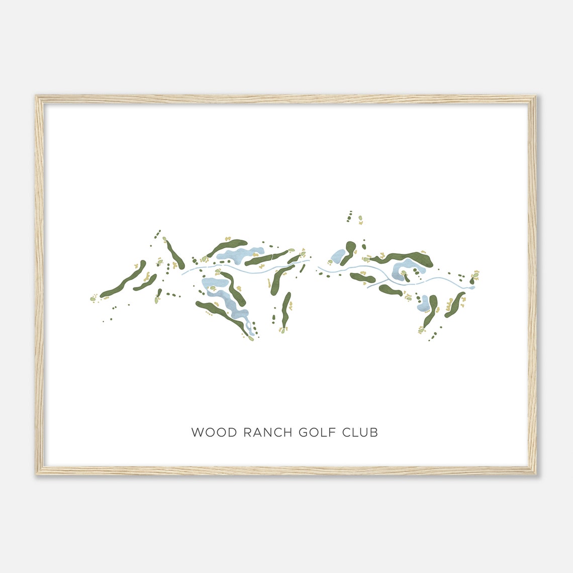 Wood Ranch Golf Club Modern Minimalist Fairway Map Golfer Gift Poster