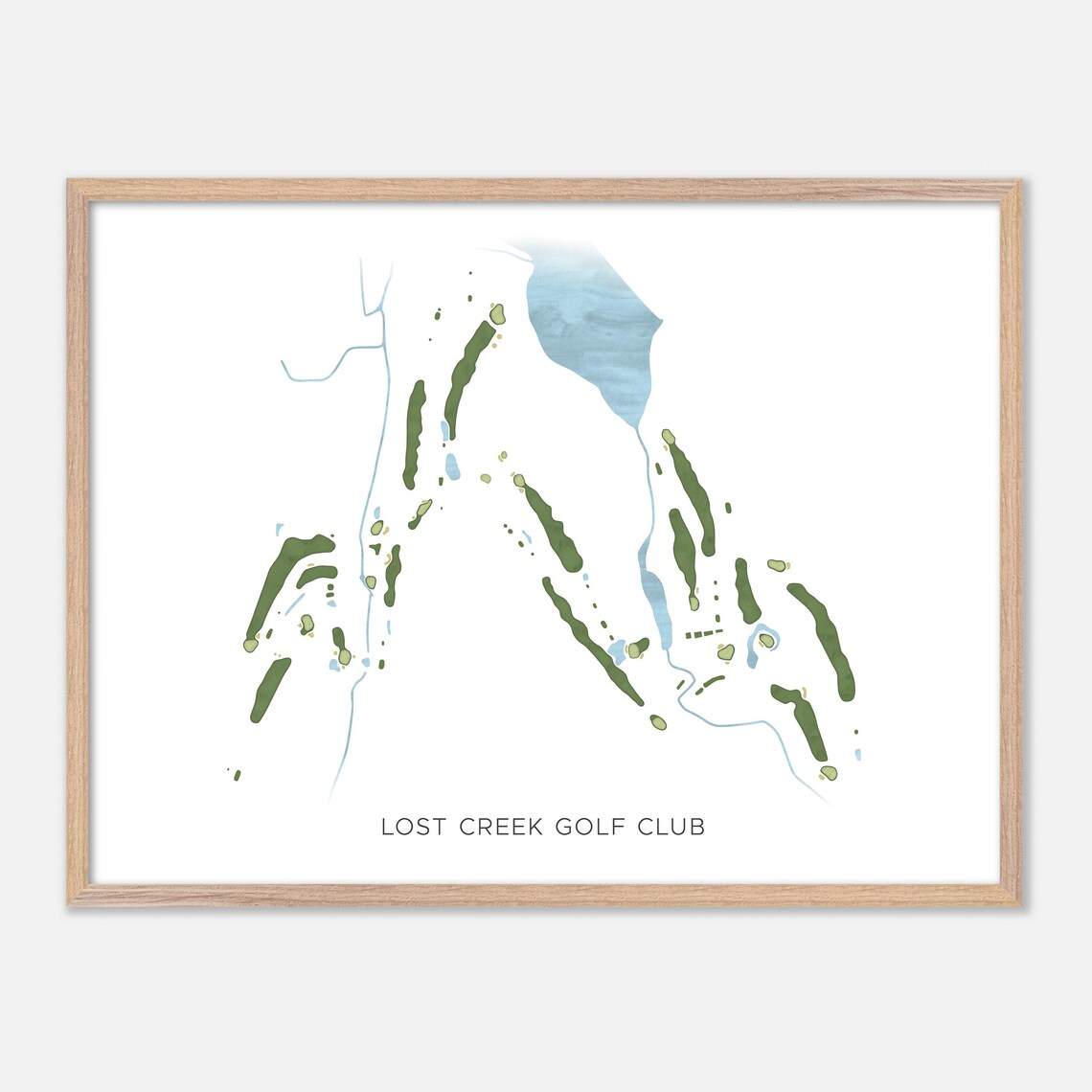 Lost Creek Golf Club Beaver Bank Canada Modern Watercolor Course Map Poster