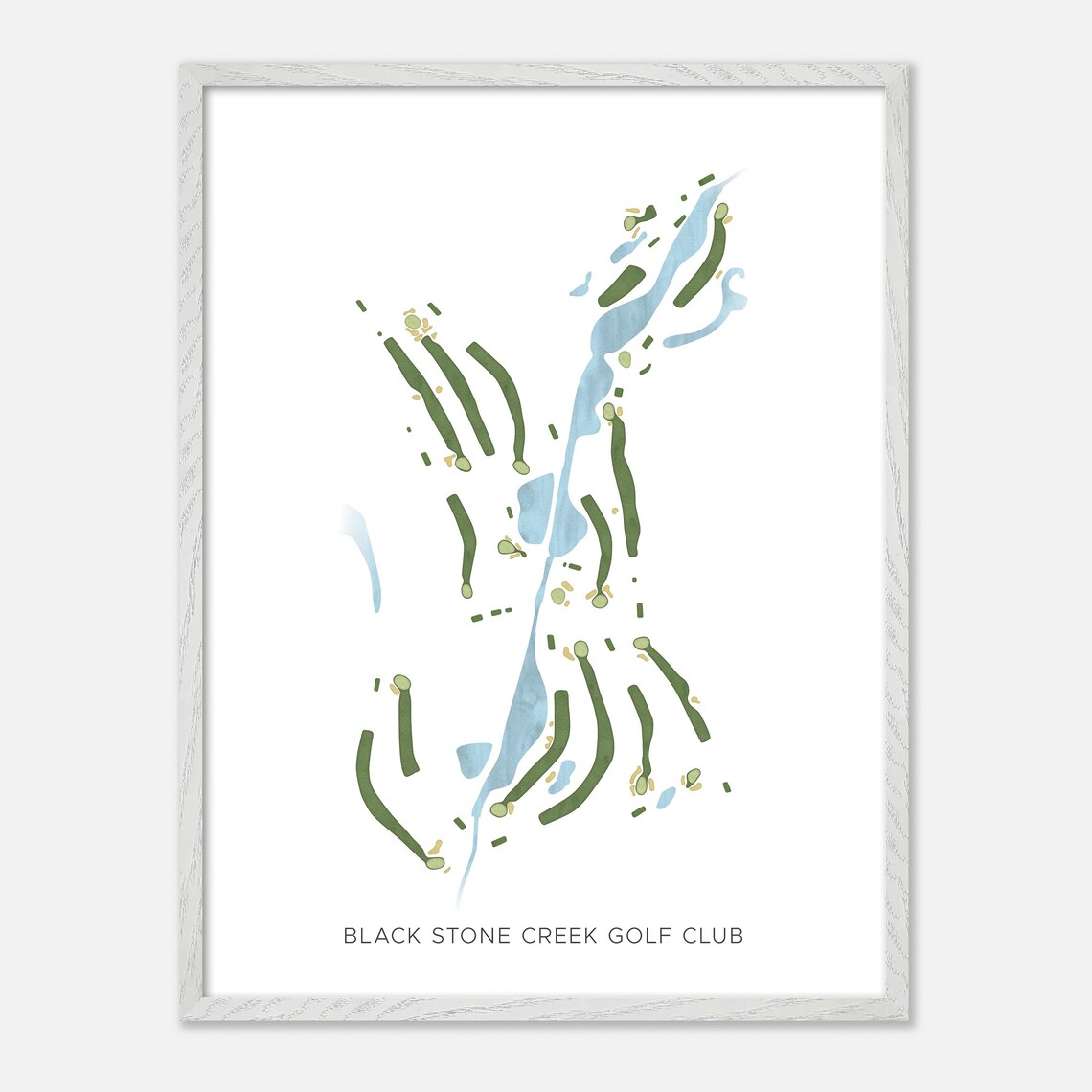 Black Stone Creek Golf Club Germantown Wisconsin Modern Watercolor Golf Map Poster - Image 2