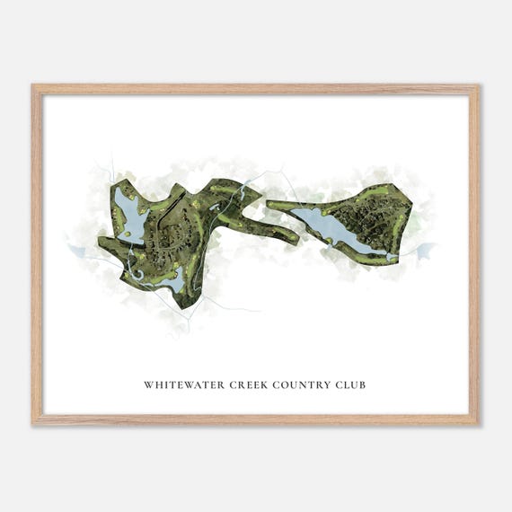 Whitewater Creek Country Club In Fayetteville Georgia Classic Watercolor Map Golfer Gift Golf Wall Art Golf Poster Print