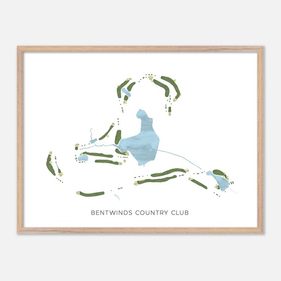 Bentwinds Country Club North Carolina Modern Watercolor Map Poster