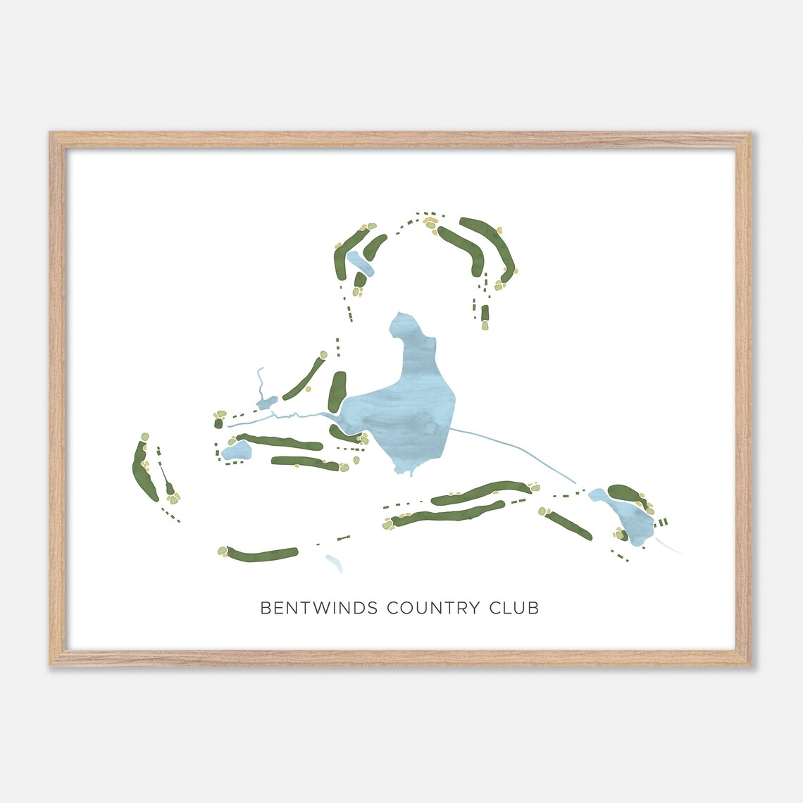 Bentwinds Country Club North Carolina Modern Watercolor Map Poster