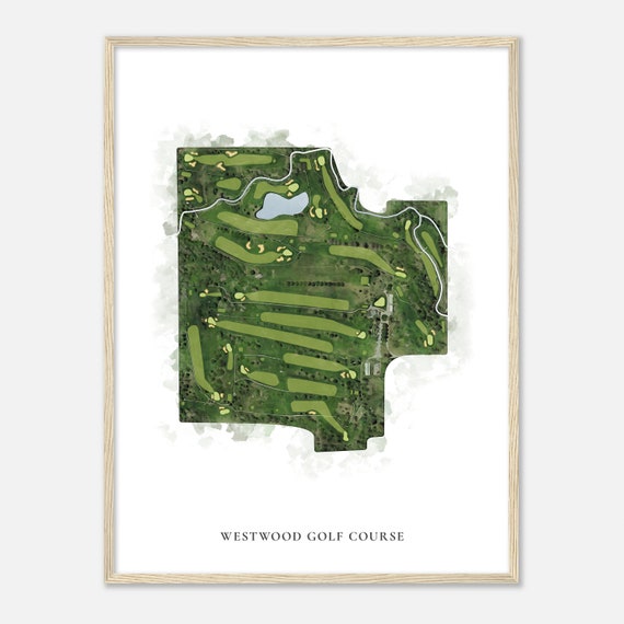 Westwood Golf Course Iowa Classic Watercolor Map Golfer Gift Golf Wall Art Golf Poster Print Course Layout
