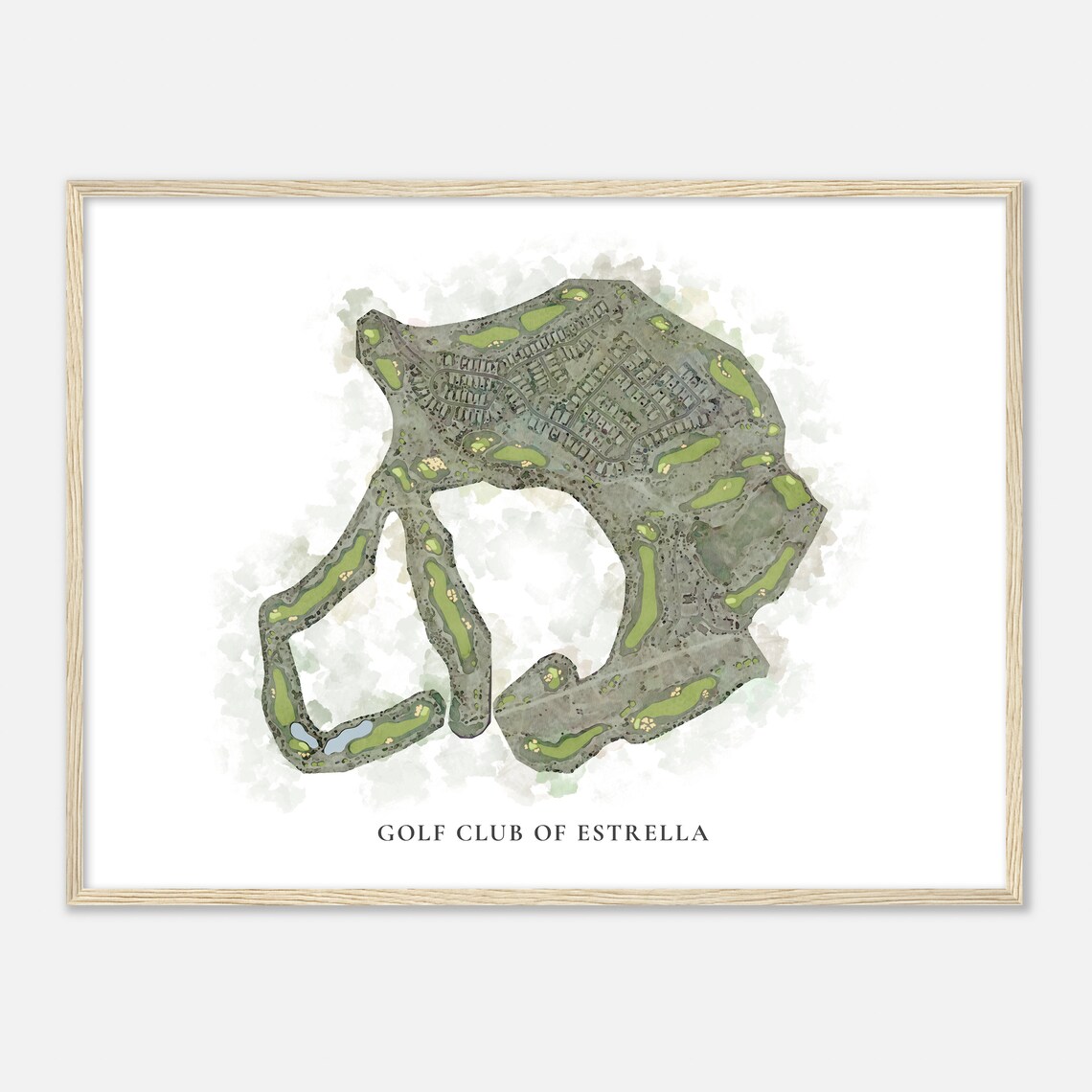 Golf Club of Estrella Watercolor Course Map Classic Golf Poster - Image 2