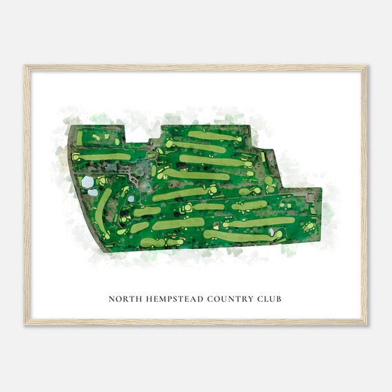 North Hempstead Country Club New York Classic Watercolor Map Golfer Gift Golf Wall Art Golf Poster Print Course Layout