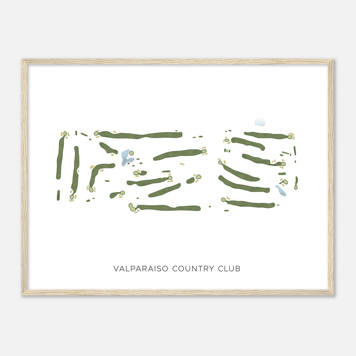 Valparaiso Country Club Minimalist Watercolor Golf Map Poster - Image 2