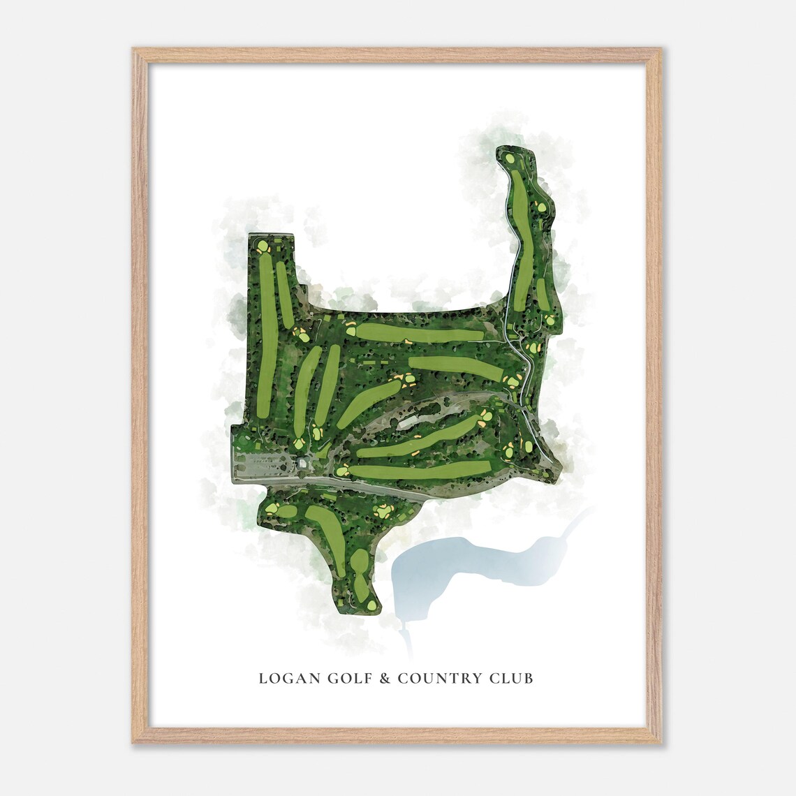 Logan Golf and Country Club Utah Classic Watercolor Map Poster - Image 6