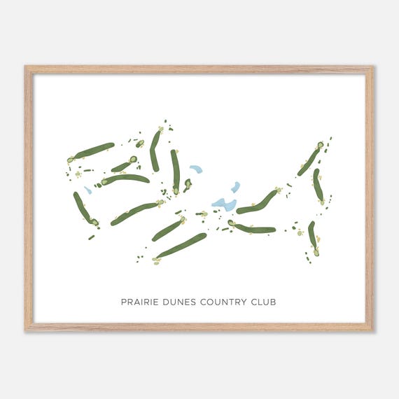 Prairie Dunes Country Club In Hutchinson Kansas Modern Watercolor Map Golfer Gift Golf Wall Art Golf Poster Print Course Layout