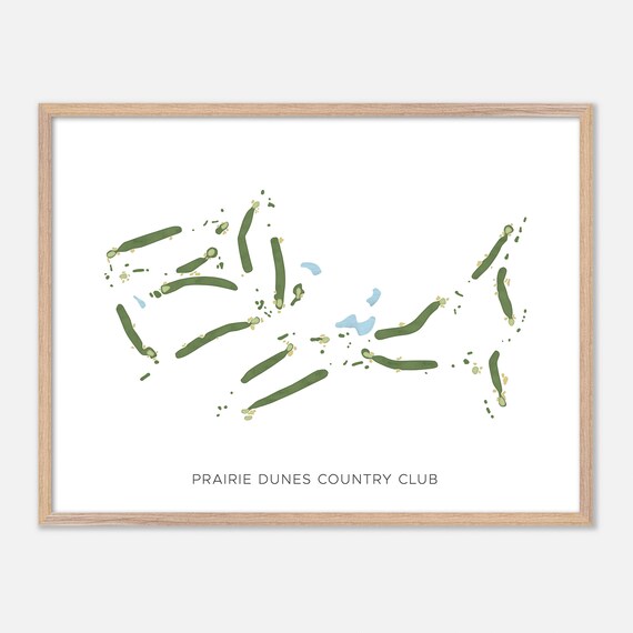 Prairie Dunes Country Club Minimalist Watercolor Fairway Map Poster