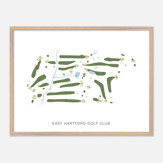East Hartford Golf Club In East Hartford Connecticut Modern Watercolor Map Golfer Gift Golf Wall Art Golf Poster Print