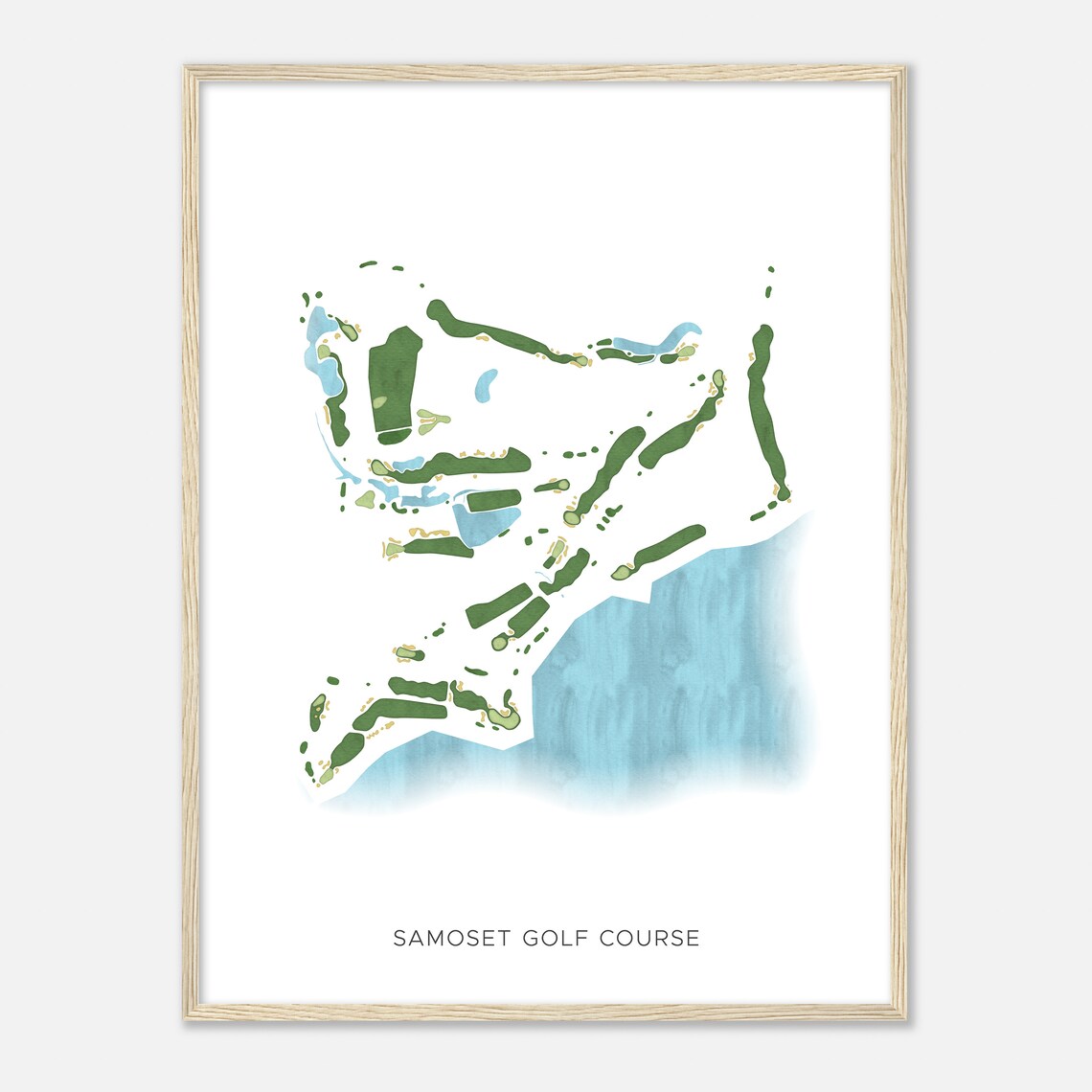 Samoset Golf Course Maine Modern Watercolor Map Golfer Gift Golf Wall Art Golf Poster Print Course Layout - Image 2