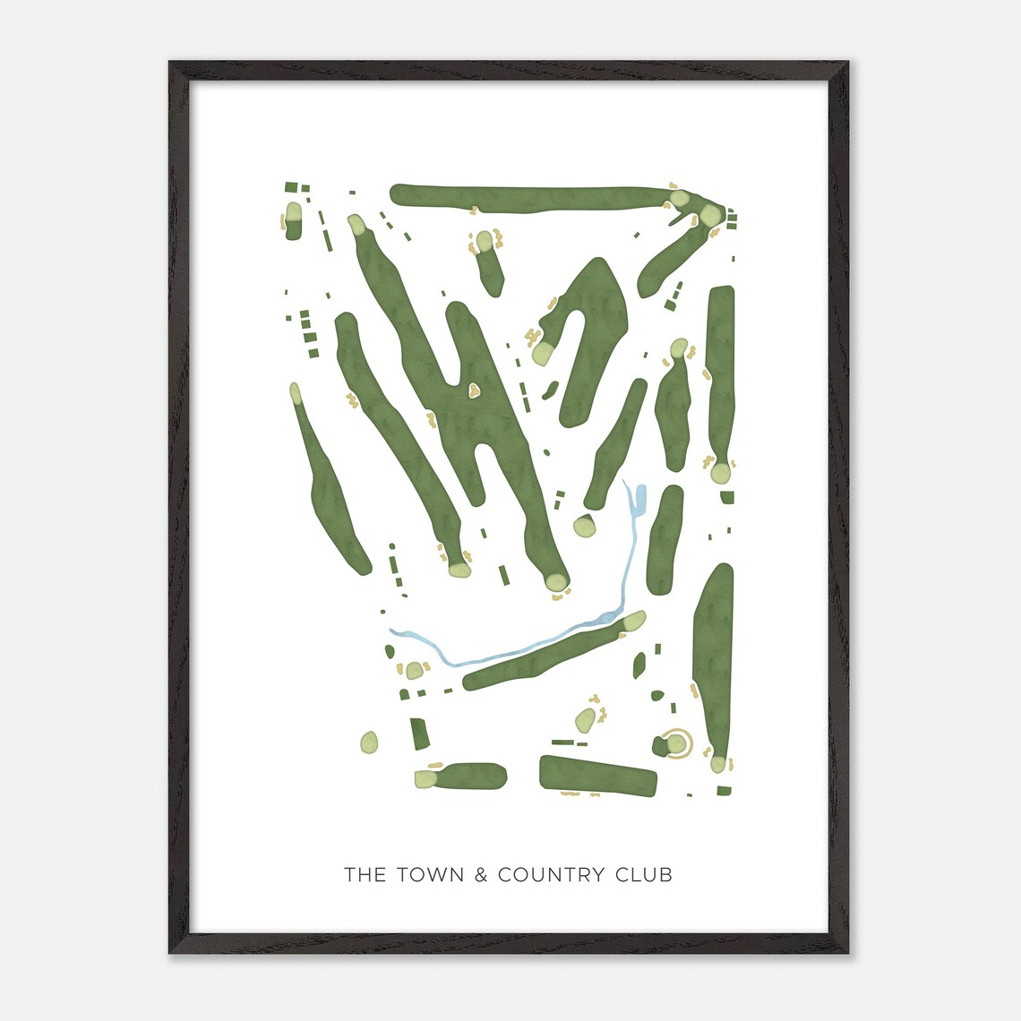The Town and Country Club Golf Course Map Minimalist Green Poster - Image 3