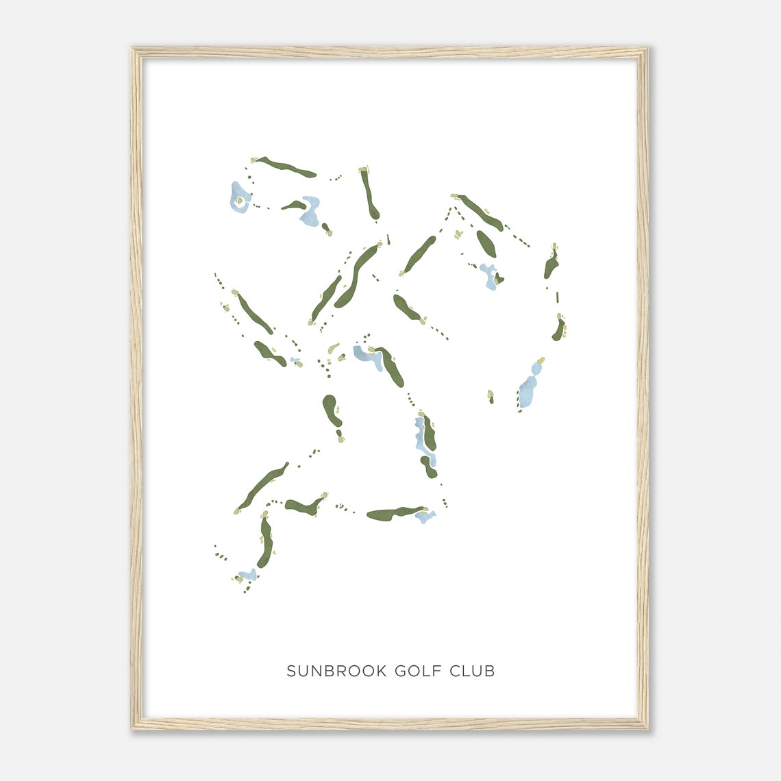 Sunbrook Golf Club Minimalist Course Map Fairway Art Sports Poster - Image 2