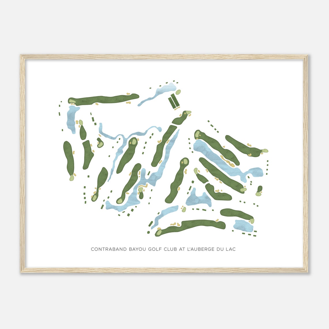 Contraband Bayou Golf Club Minimalist Golf Course Map Poster - Image 2