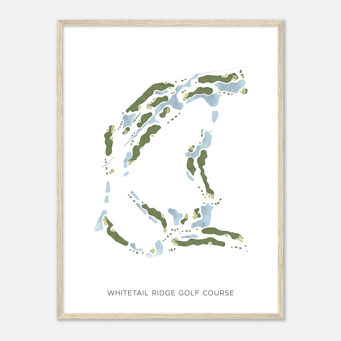 Whitetail Ridge Golf Course Illinois Modern Watercolor Map Golfer Gift Golf Wall Art Golf Poster Print Course Layout - Image 2