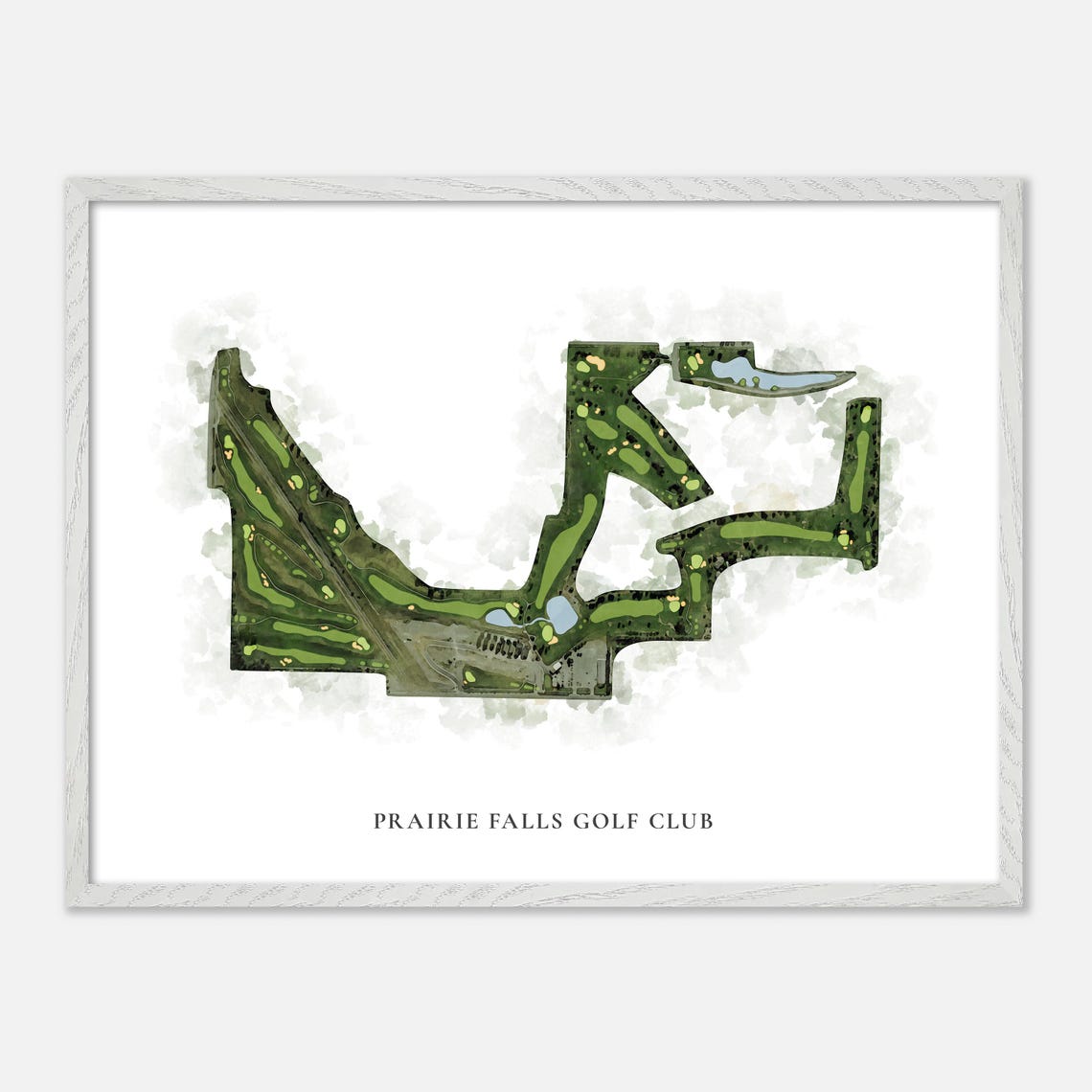 Prairie Falls Golf Club Idaho Classic Watercolor Course Map Poster - Image 4