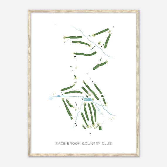 Race Brook Country Club Connecticut Modern Watercolor Map Golfer Gift Golf Wall Art Golf Poster Print Course Layout