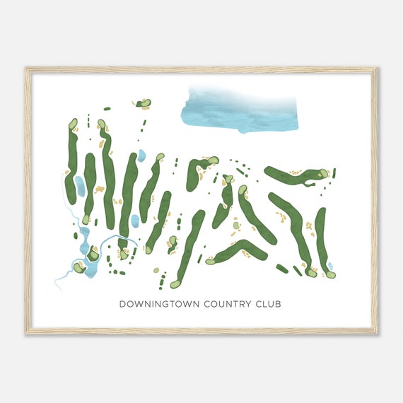 Downingtown Country Club Pennsylvania Modern Watercolor Map