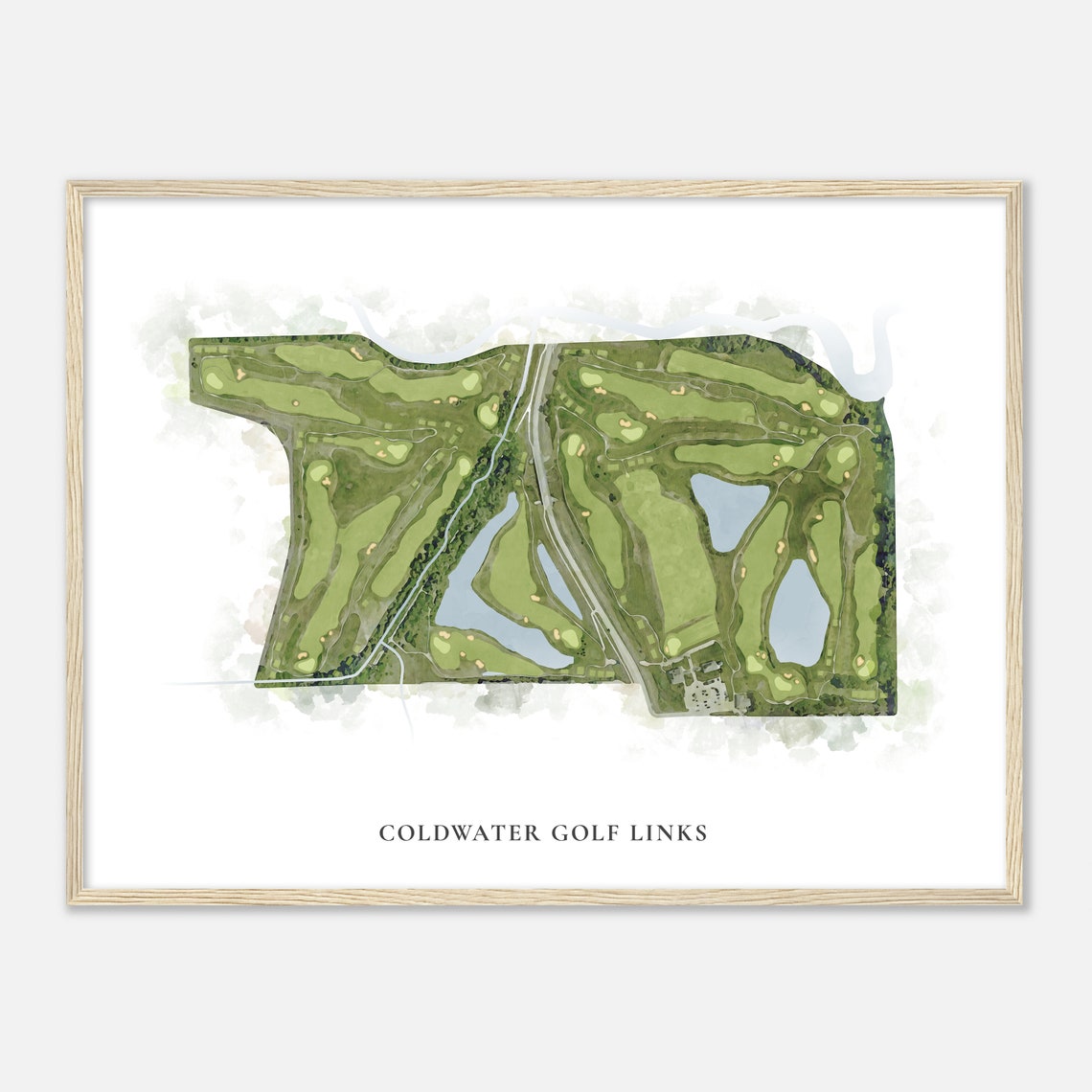 Coldwater Golf Links Scenic Watercolor Map Art Golfer Gift Poster - Image 2