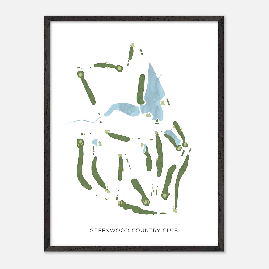 Greenwood Country Club Modern Minimalist Course Map Art Poster - Image 3