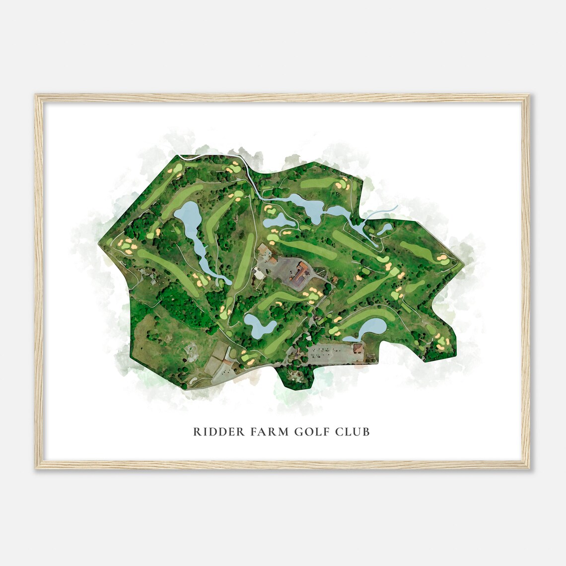 Ridder Farm Golf Club Massachusetts Classic Watercolor Map Golfer Gift Golf Wall Art Golf Poster Print Course Layout - Image 2