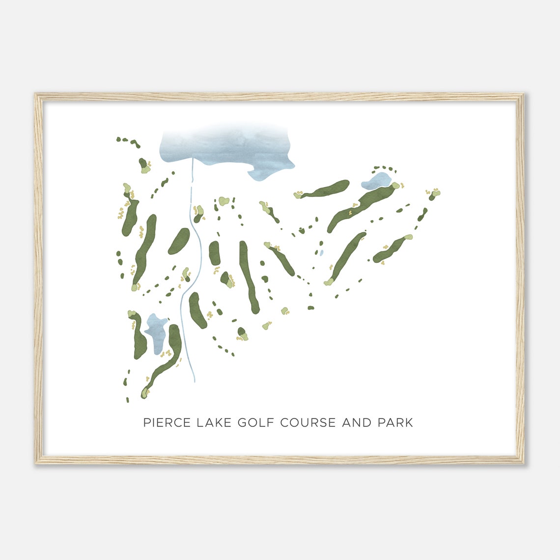 Pierce Lake Golf Course Park Watercolor Course Map Golfer Poster - Image 2