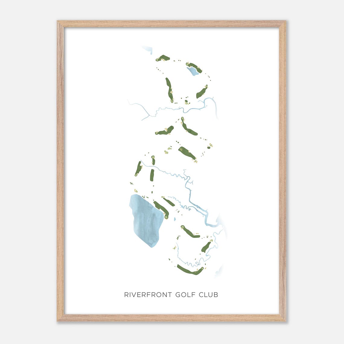 Riverfront Golf Club Virginia Minimalist Golf Course Map Wall Art - Image 6