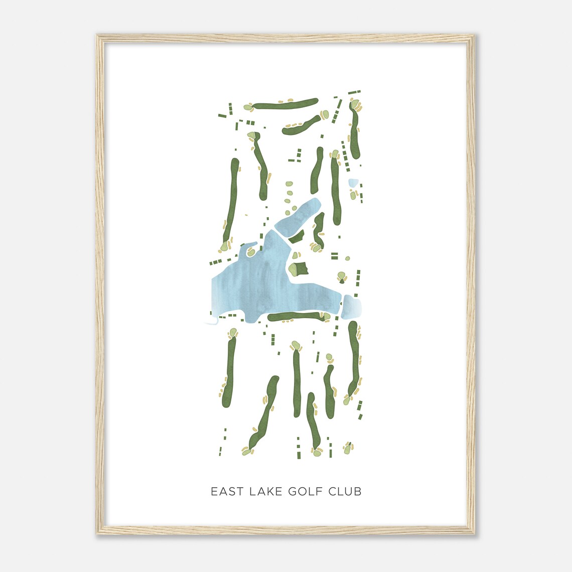 East Lake Golf Club Georgia Modern Watercolor Map Art Poster - Image 2