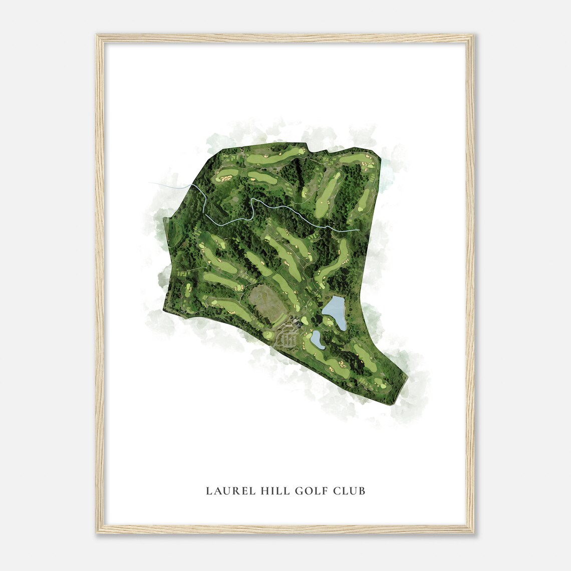 Laurel Hill Golf Club Virginia Classic Watercolor Map Poster - Image 2