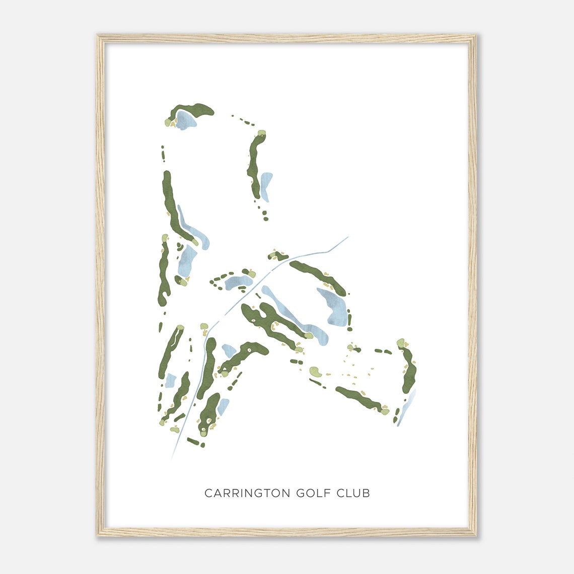 Carrington Golf Club Michigan Watercolor Course Map Print Golfer Gift - Image 2