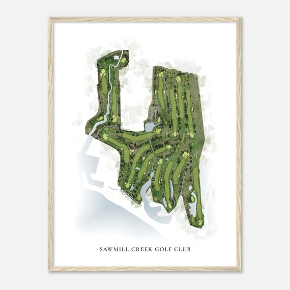 Sawmill Creek Golf Club Ohio Classic Watercolor Map Golfer Gift Golf Wall Art Golf Poster Print Course Layout