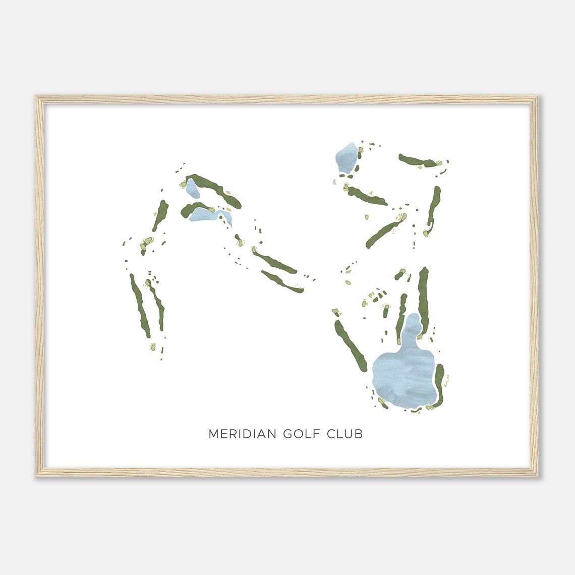 Meridian Golf Club Scenic Modern Watercolor Golf Course Map Poster - Image 2