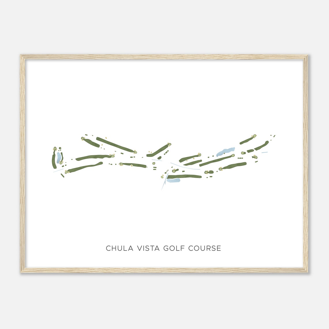 Chula Vista Golf Course California Modern Watercolor Map Golf Poster - Image 2