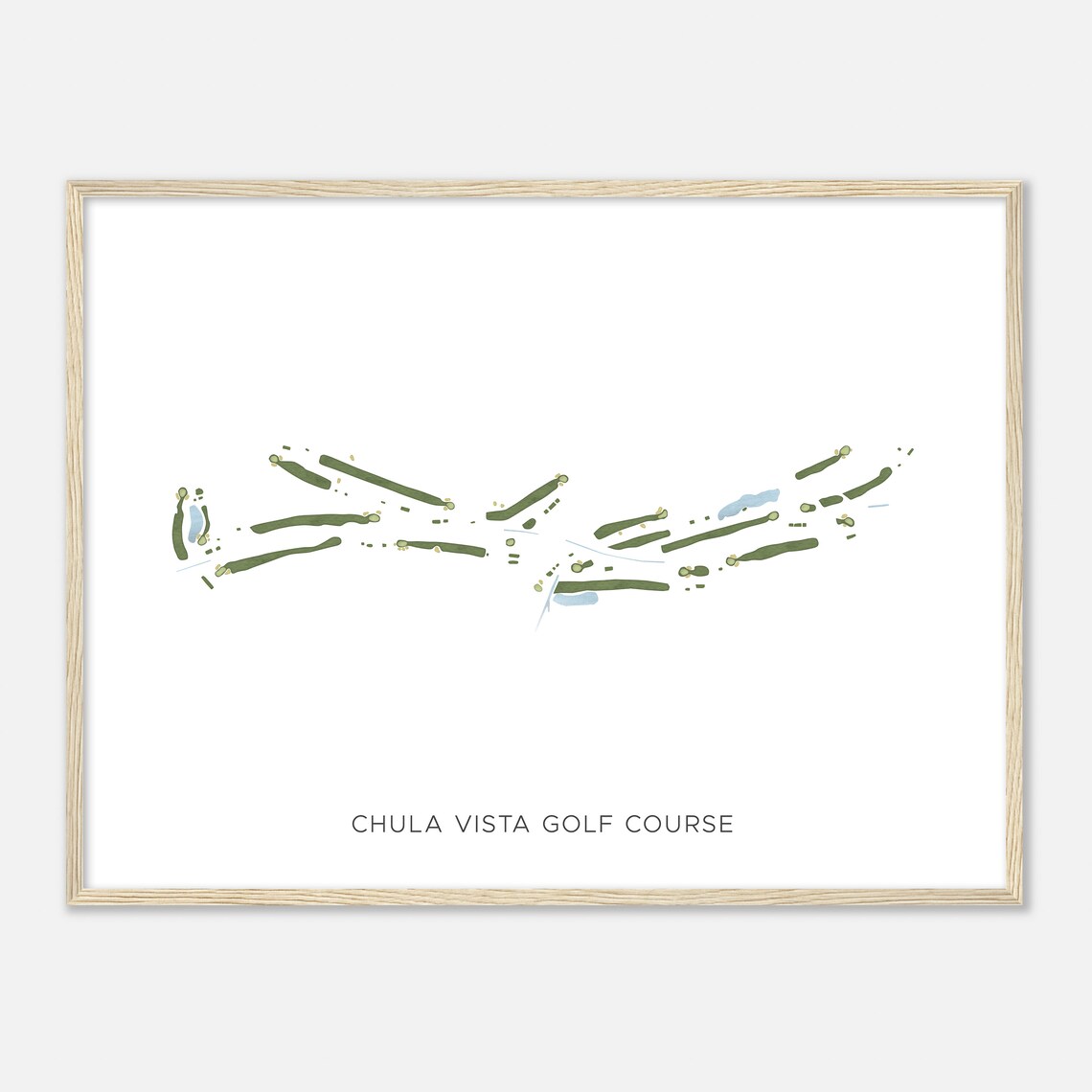Chula Vista Golf Course California Modern Watercolor Map Golfer Gift Golf Wall Art Golf Poster Print Course Layout - Image 2