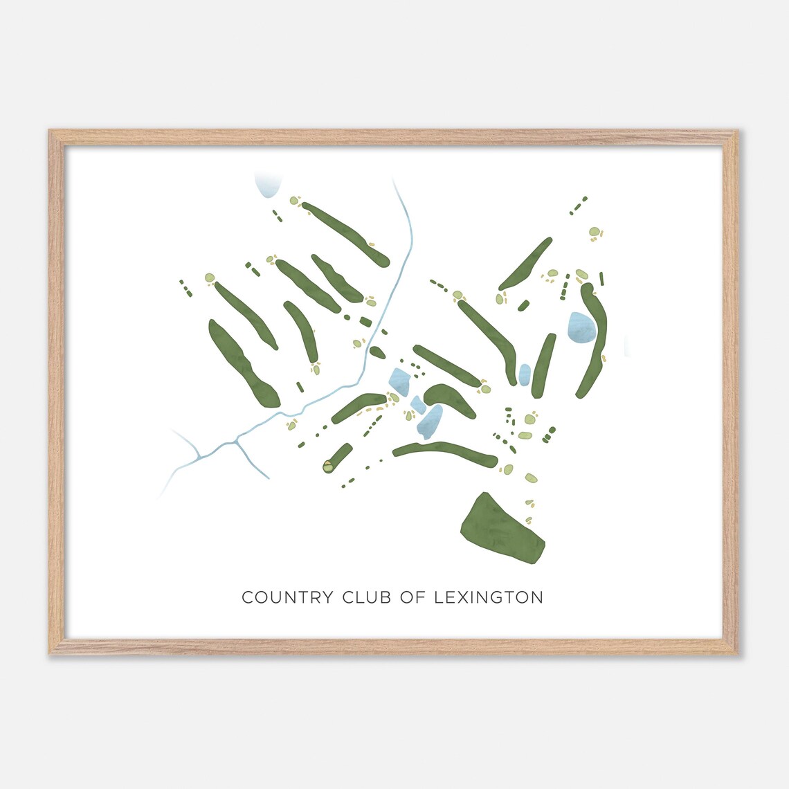 Country Club of Lexington South Carolina Watercolor Course Map Poster