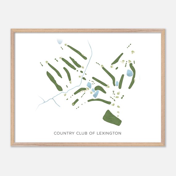 Country Club of Lexington South Carolina Watercolor Course Map Poster