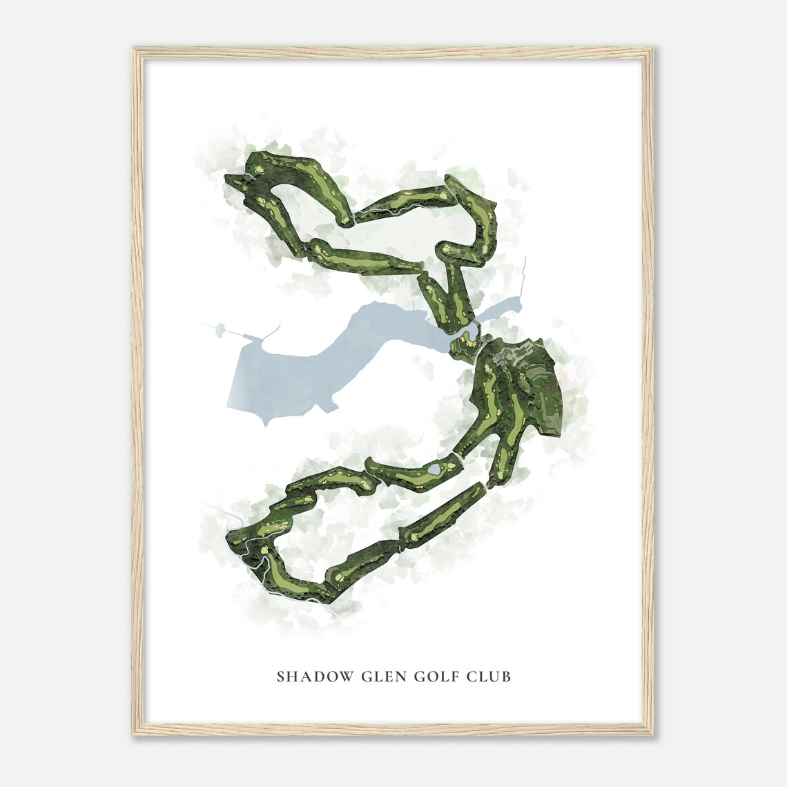 Shadow Glen Golf Club Watercolor Aerial Map Golfer Gift Poster - Image 2