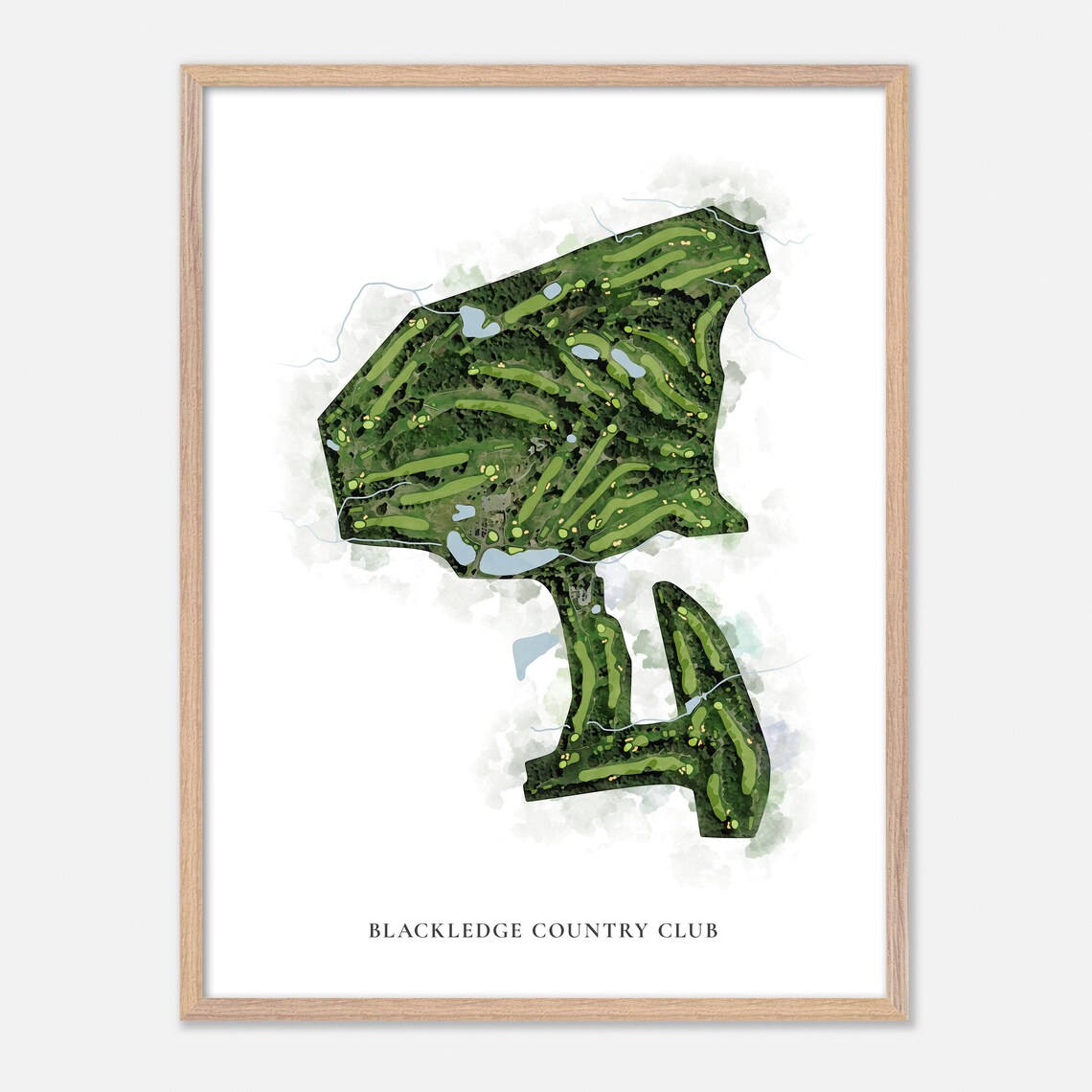 Blackledge Country Club Classic Watercolor Golf Map Art Poster - Image 2