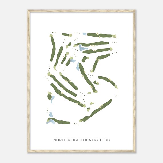North Ridge Country Club California Modern Watercolor Map Golfer Gift Golf Wall Art Golf Poster Print Course Layout