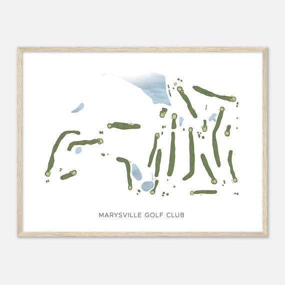 Marysville Golf Club Ohio Modern Watercolor Map Golfer Gift Golf Wall Art Golf Poster Print Course Layout