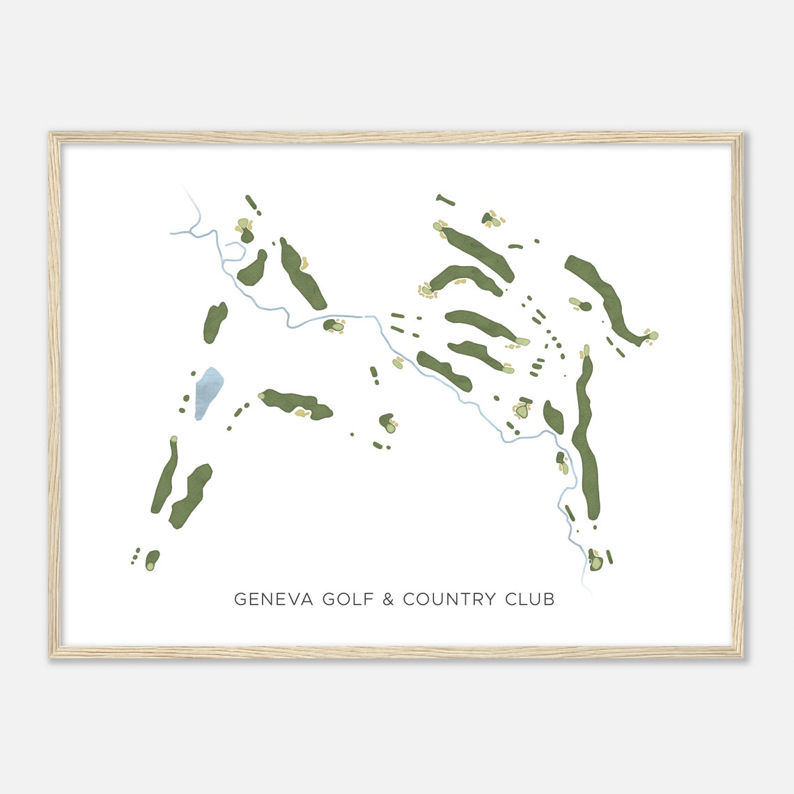 Geneva Golf And Country Club Watercolor Minimalist Map Poster