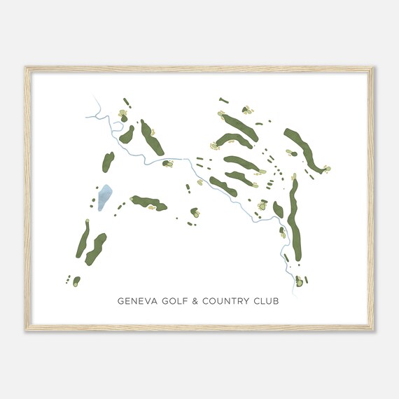 Geneva Golf Country Club Iowa Modern Watercolor Map Golfer Gift Golf Wall Art Golf Poster Print Course Layout