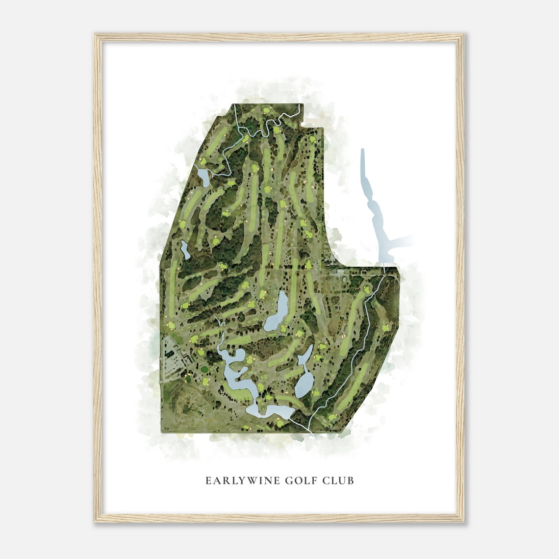 Earlywine Golf Club Classic Watercolor Golf Course Map Poster - Image 2