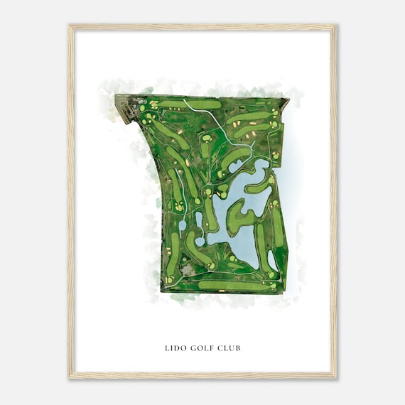 Lido Golf Club New York Classic Watercolor Map Golfer Gift Golf Wall Art Golf Poster Print Course Layout