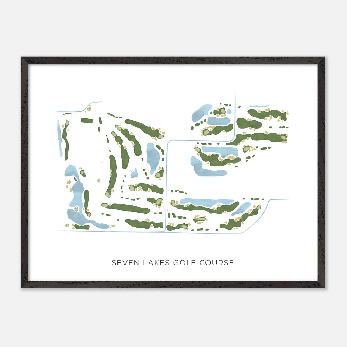 Seven Lakes Golf Course Canada Minimalist Watercolor Map Poster - Image 4