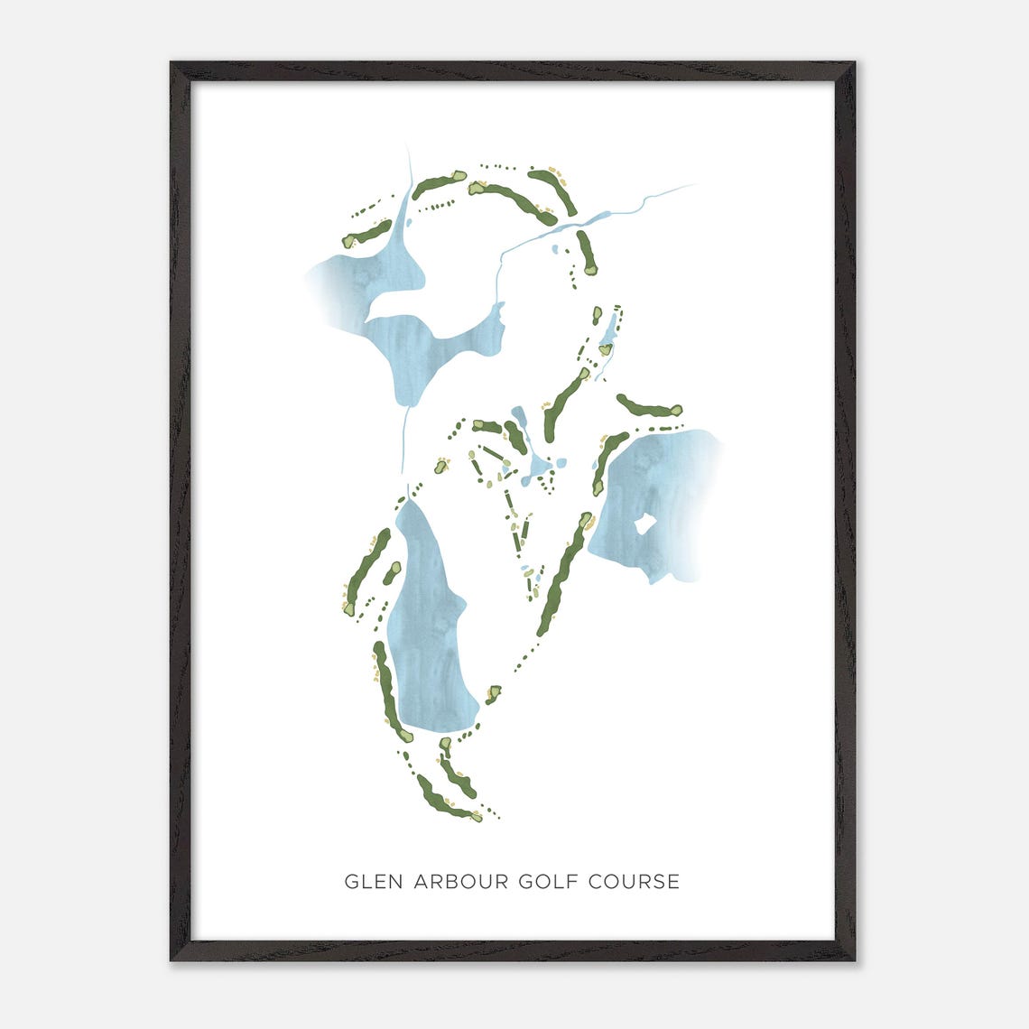 Glen Arbour Golf Course Hammonds Plains Modern Watercolor Map Poster - Image 2